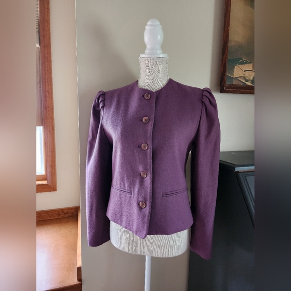 Beautiful Jack Winter purple Blazer Vintage Jacket Size Small 6 vtg Wool blend - Picture 2 of 10